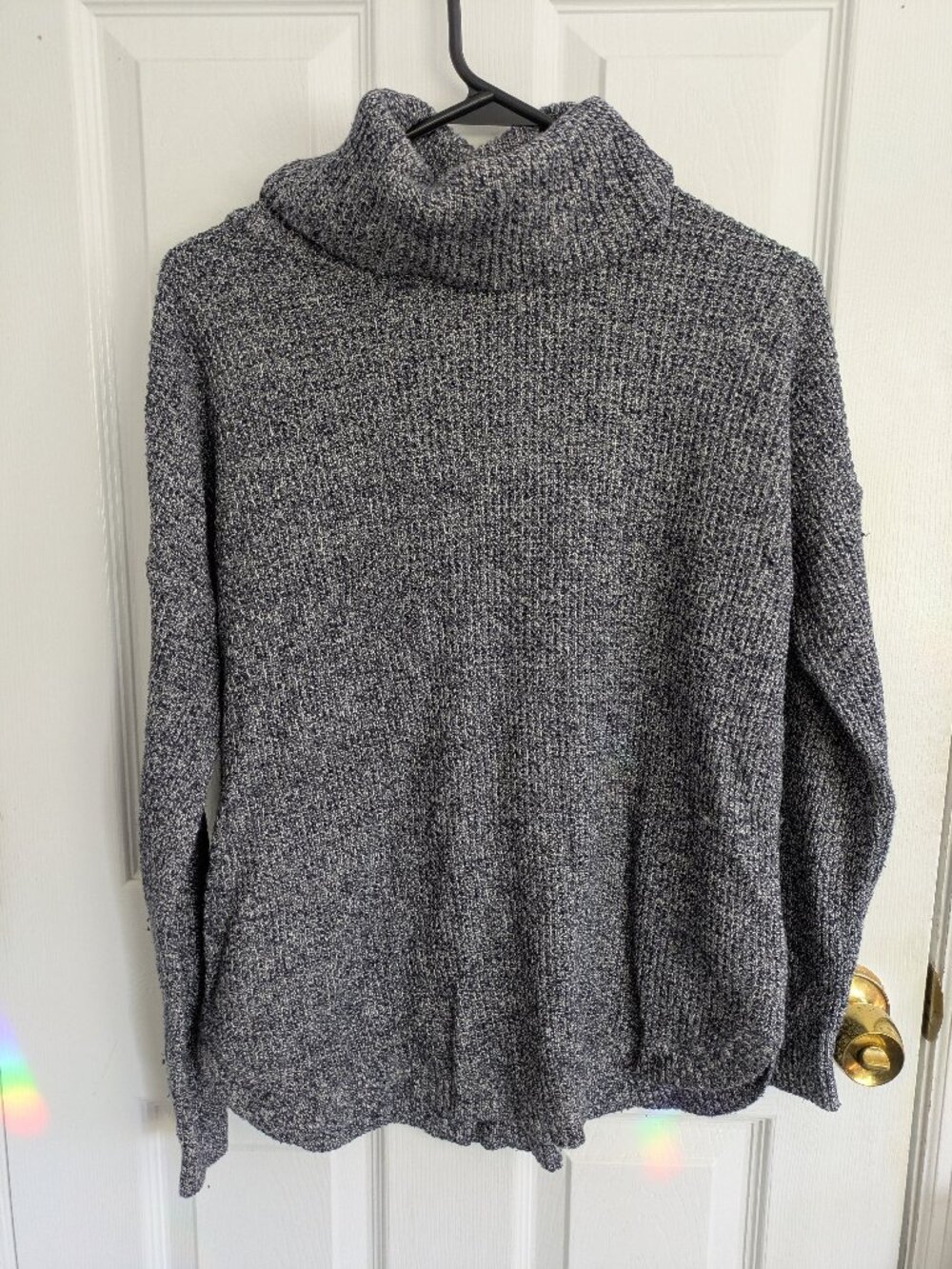Old Navy Cowl Neck Sweater – Gray & White, Size S Petite
